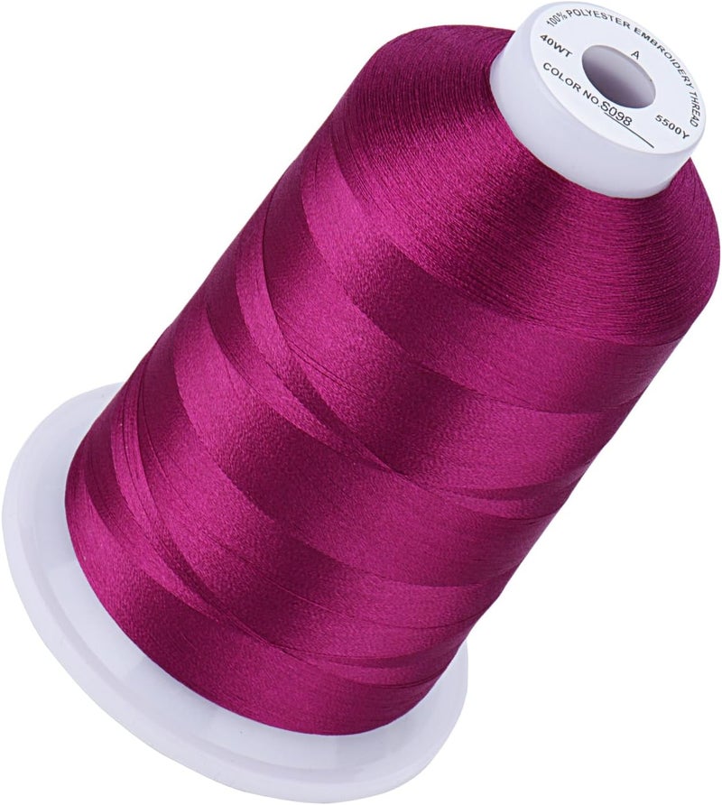 simthread 5500Yds Embroidery Thread, 5000M High-Yardage 40WT 100% Polyester Thread – 170+ Vivid Colors, High-Speed Rated – Compatible with Brother, Singer, Janome & More - Penoy S098 - Image 1